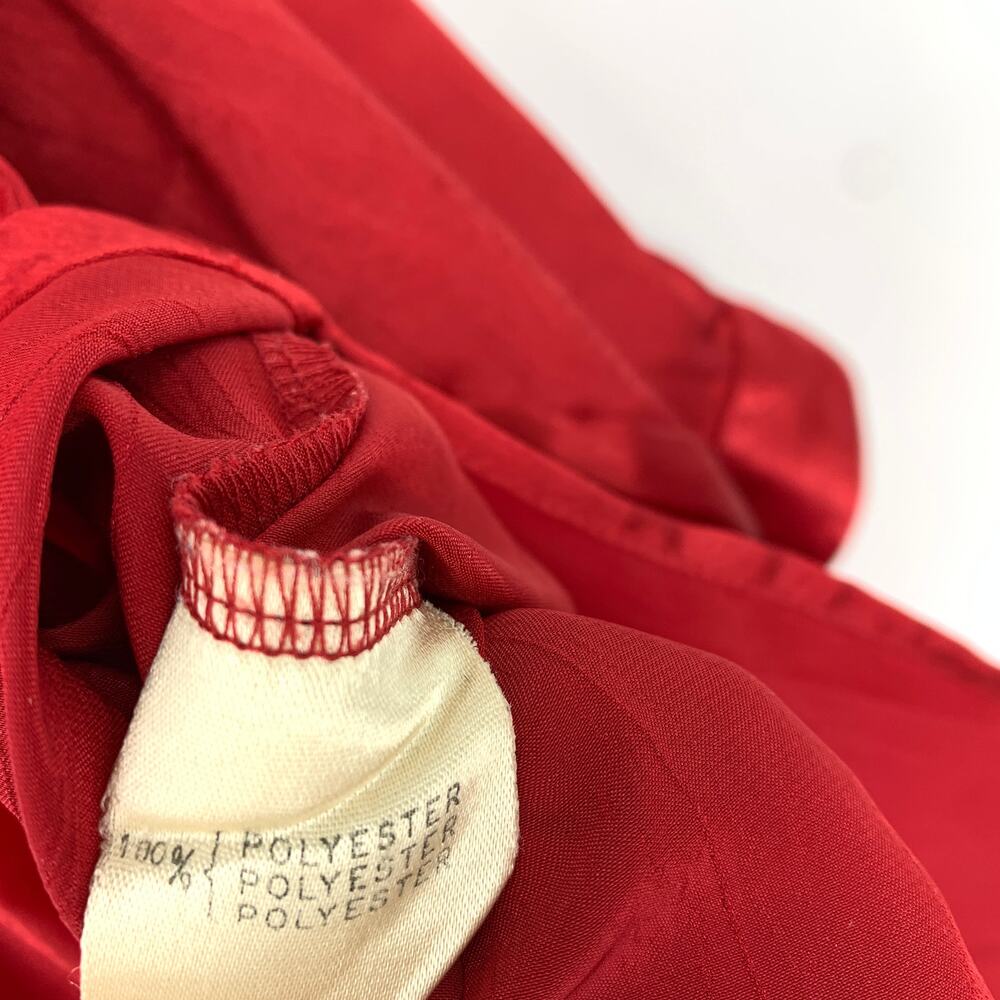 VTG Rodier 2 Piece Long Sleeve Top + Pleated Skirt Set Womens Size 42 US 10 Red - Picture 13 of 13